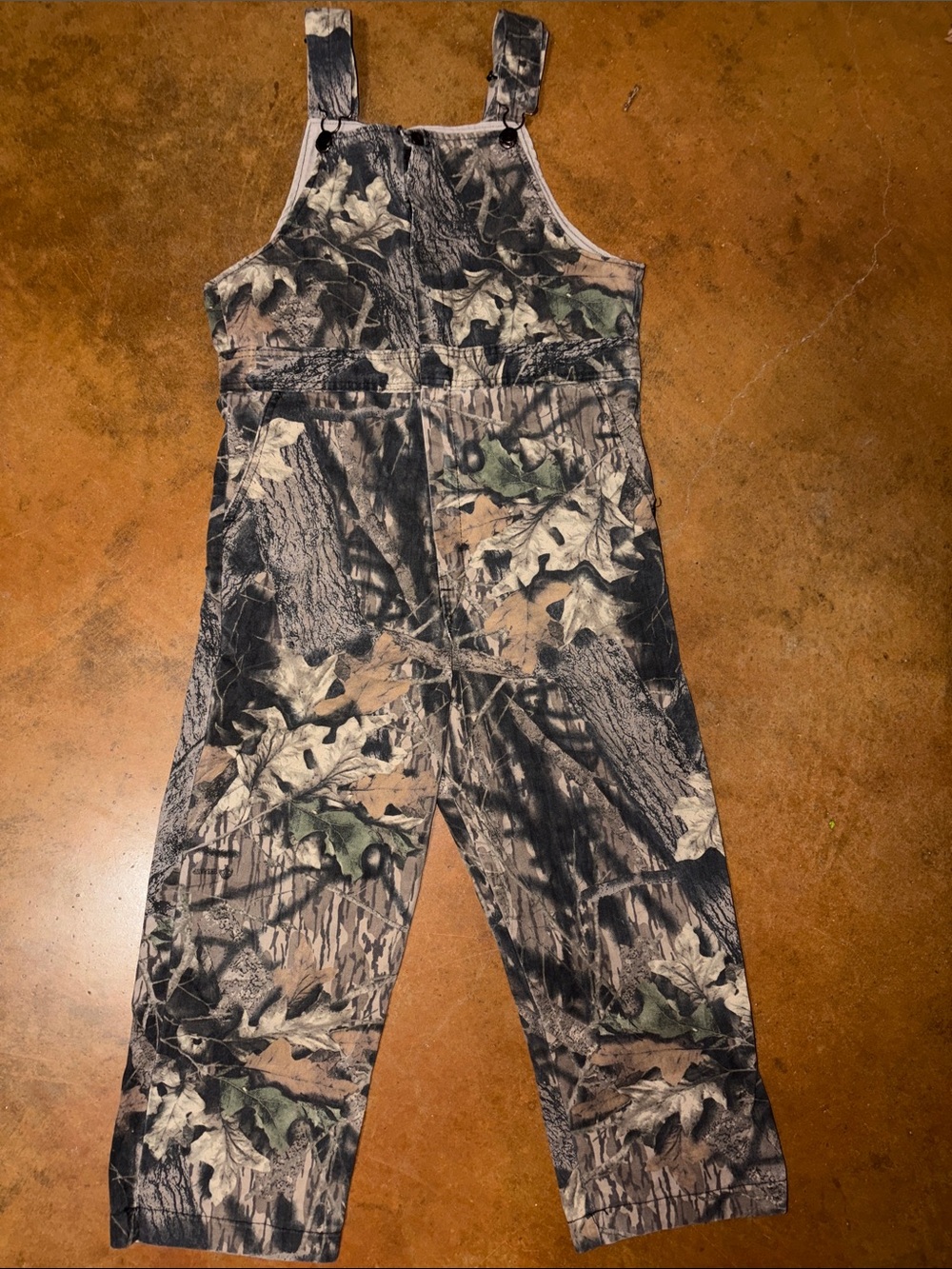 Kids Camouflage Bib Overalls - Green & Brown Camo